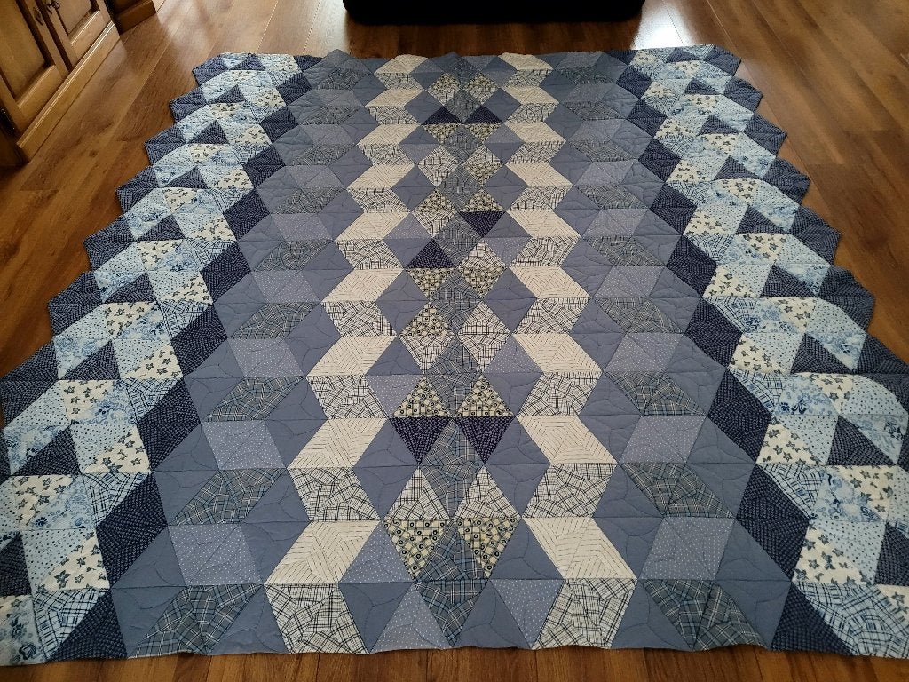 Bedsprei, Huis en Inrichting, Slaapkamer | Beddengoed, Ophalen, Blauw, Deken of Dekbed, Handgemaakt
