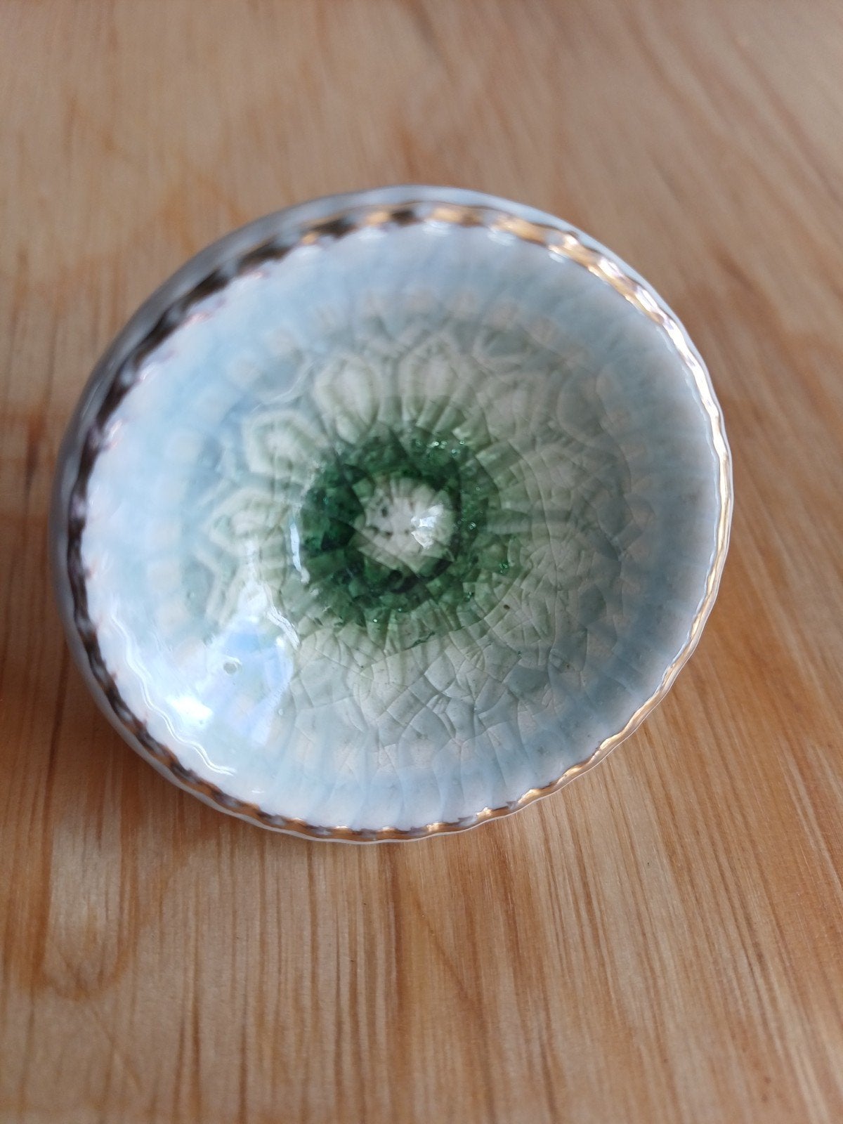 Decoratieve Keramische Knop met Gouden Rand, Ophalen of Verzenden