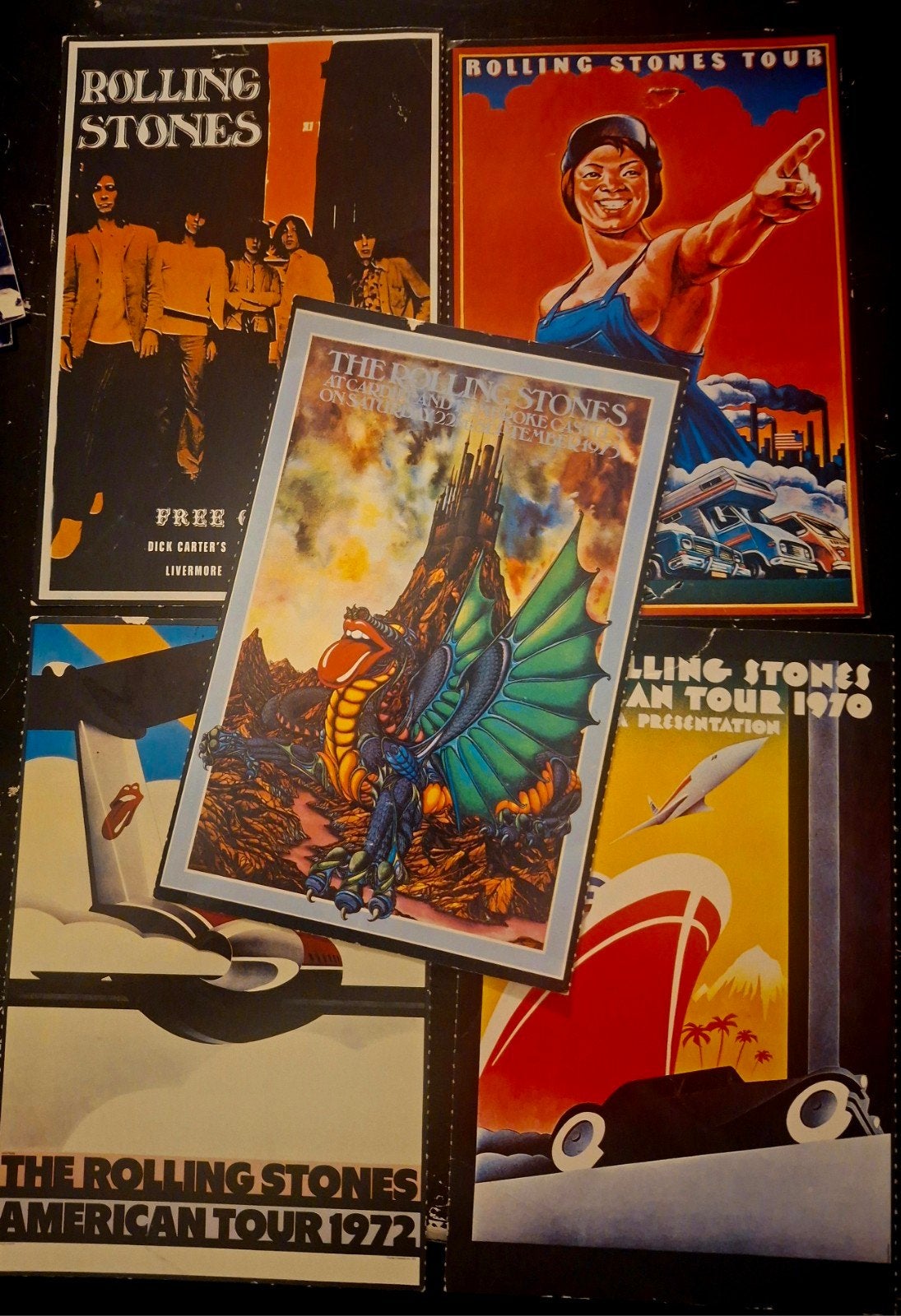 Vintage Rolling Stones Tour Postkaarten (set), Verzamelen, Ophalen of Verzenden, 1960 tot 1980, Ongelopen