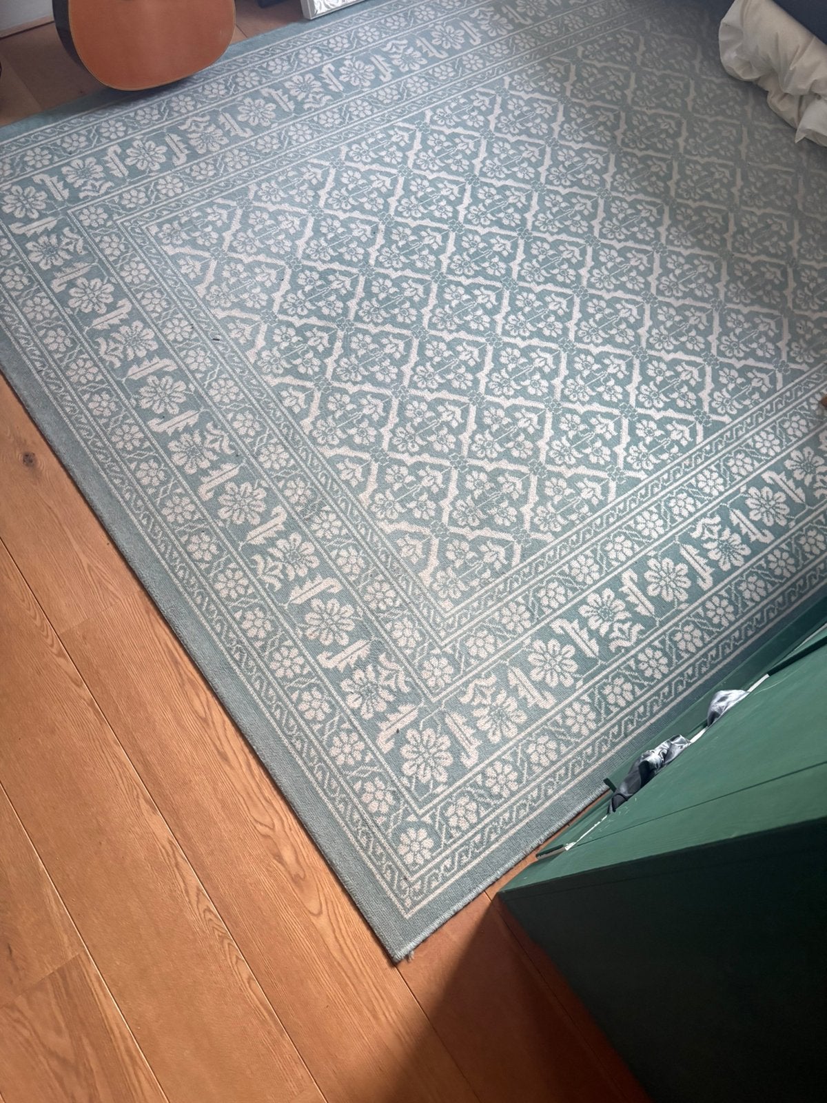 Laagpolig groen/blauw vloerkleed leenbakker, Huis en Inrichting, Stoffering | Tapijten en Kleden, Ophalen, Blauw, 200 cm of meer