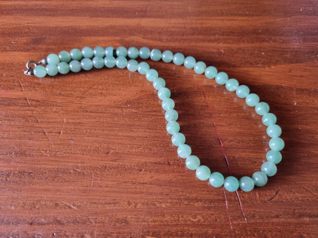 Ketting groene halfedelsteen, Sieraden, Tassen en Uiterlijk, Ophalen, Zo goed als nieuw, Groen, Steen of Mineraal