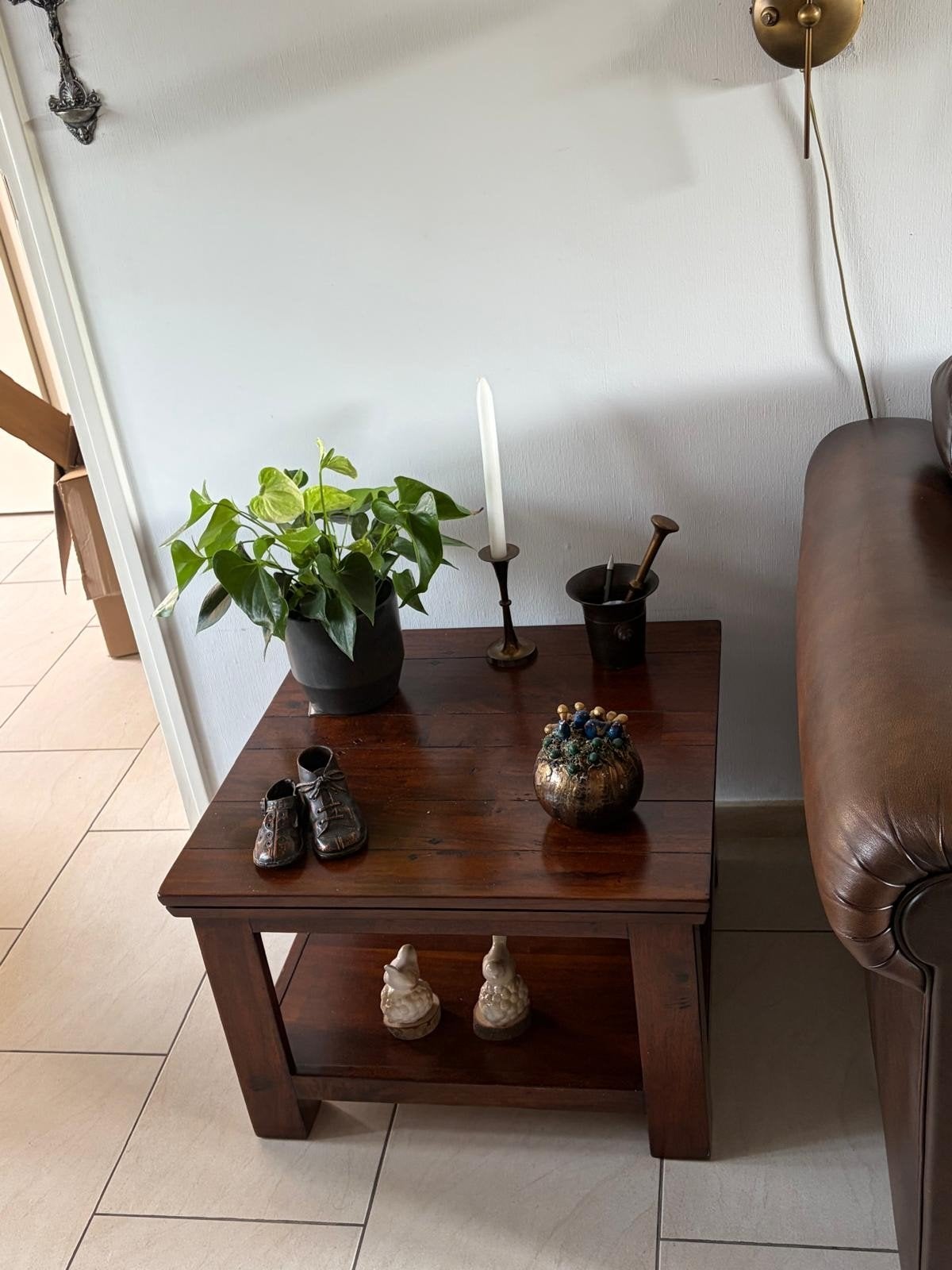 Bijzettafels koloniaal, 2 stuks, Huis en Inrichting, Tafels | Salontafels, Ophalen, 50 tot 100 cm, 50 tot 100 cm, Minder dan 50 cm