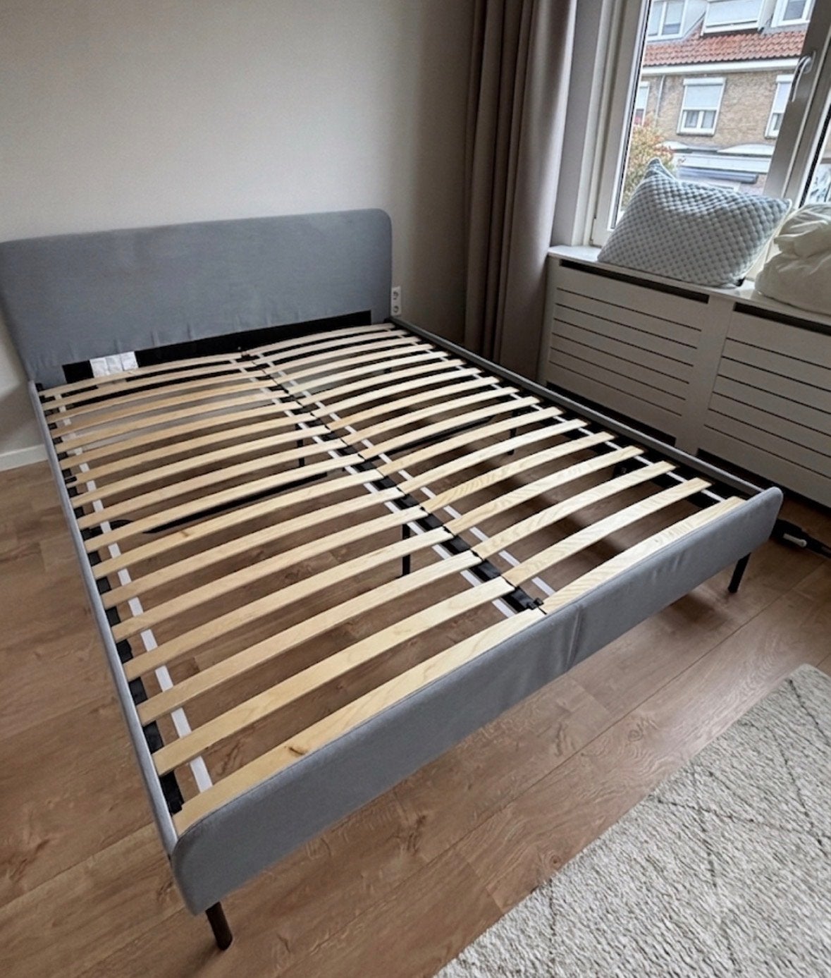 Ikea Slattum bed 160x200 - gedemonteerd, Huis en Inrichting, Slaapkamer | Bedden, Ophalen, Gebruikt, Tweepersoons, 200 cm