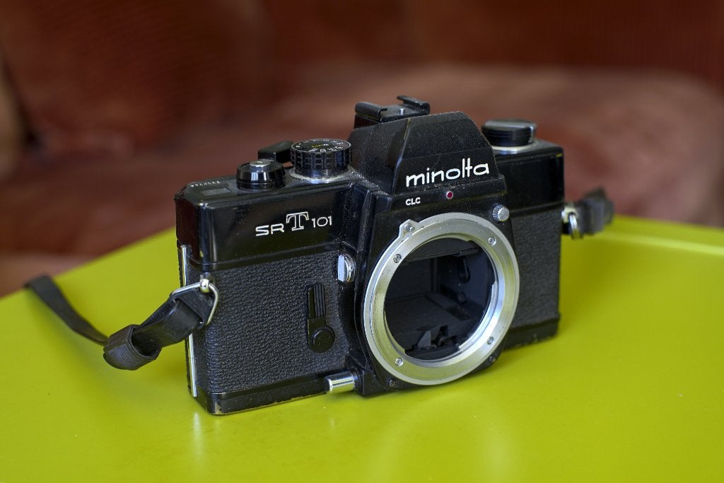Minolta SRT 101 Zwart, Ophalen of Verzenden, Gebruikt, Spiegelreflex, Minolta