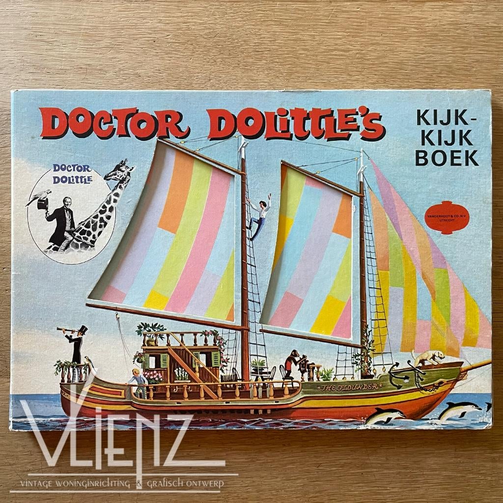 Vintage Doctor Dolittle's Kijk-kijk boek 1967 Vanderhout &Co, Boeken, Ophalen of Verzenden, Gelezen