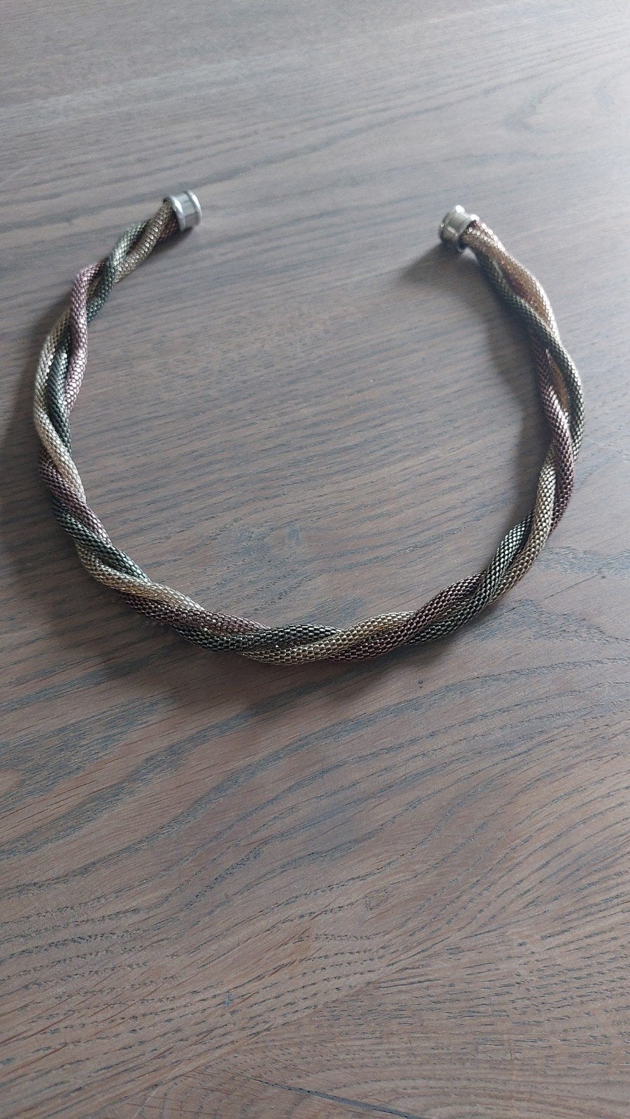 Stalen Collier met Magneetsluiting - Goud, Groen, Rosé 50cm, Sieraden, Tassen en Uiterlijk, Kettingen, Verzenden, Zo goed als nieuw