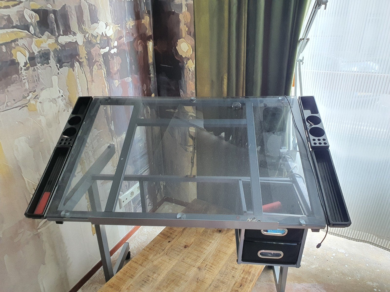 Tekentafel met vergrootlens/lamp, Doe-het-zelf en Verbouw, Tekentafels, Ophalen, Zo goed als nieuw, Minder dan 130 cm