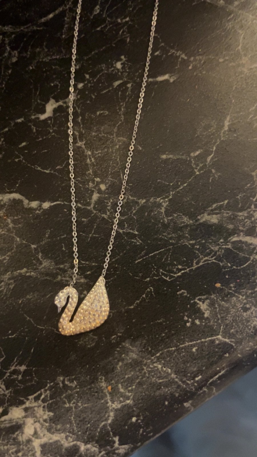 Swarovski ketting zwaan, Ophalen, Zo goed als nieuw, Zilver
