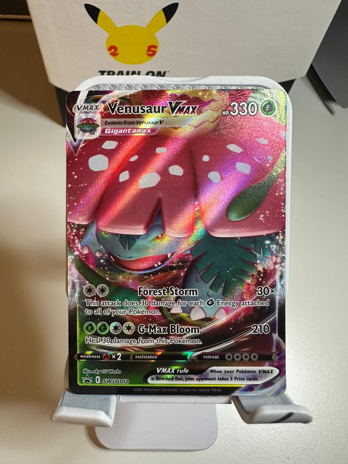 Venusaur vmax swsh102 promo, Hobby en Vrije tijd, Verzamelkaartspellen | Pokémon, Ophalen of Verzenden, Zo goed als nieuw