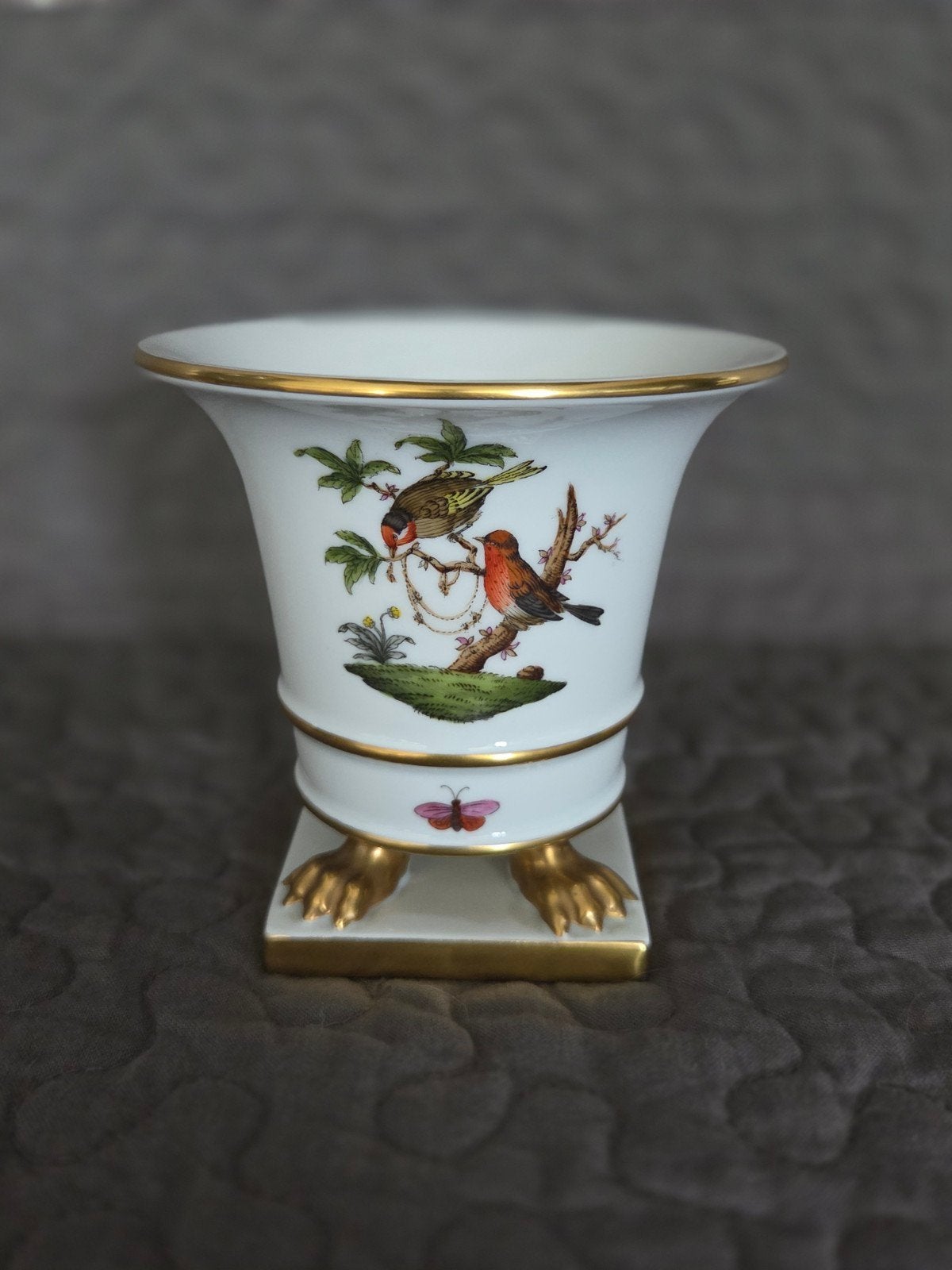 Herend Hongaars Porselein Vaas en Fles Vogel- en Vlinderm, Ophalen