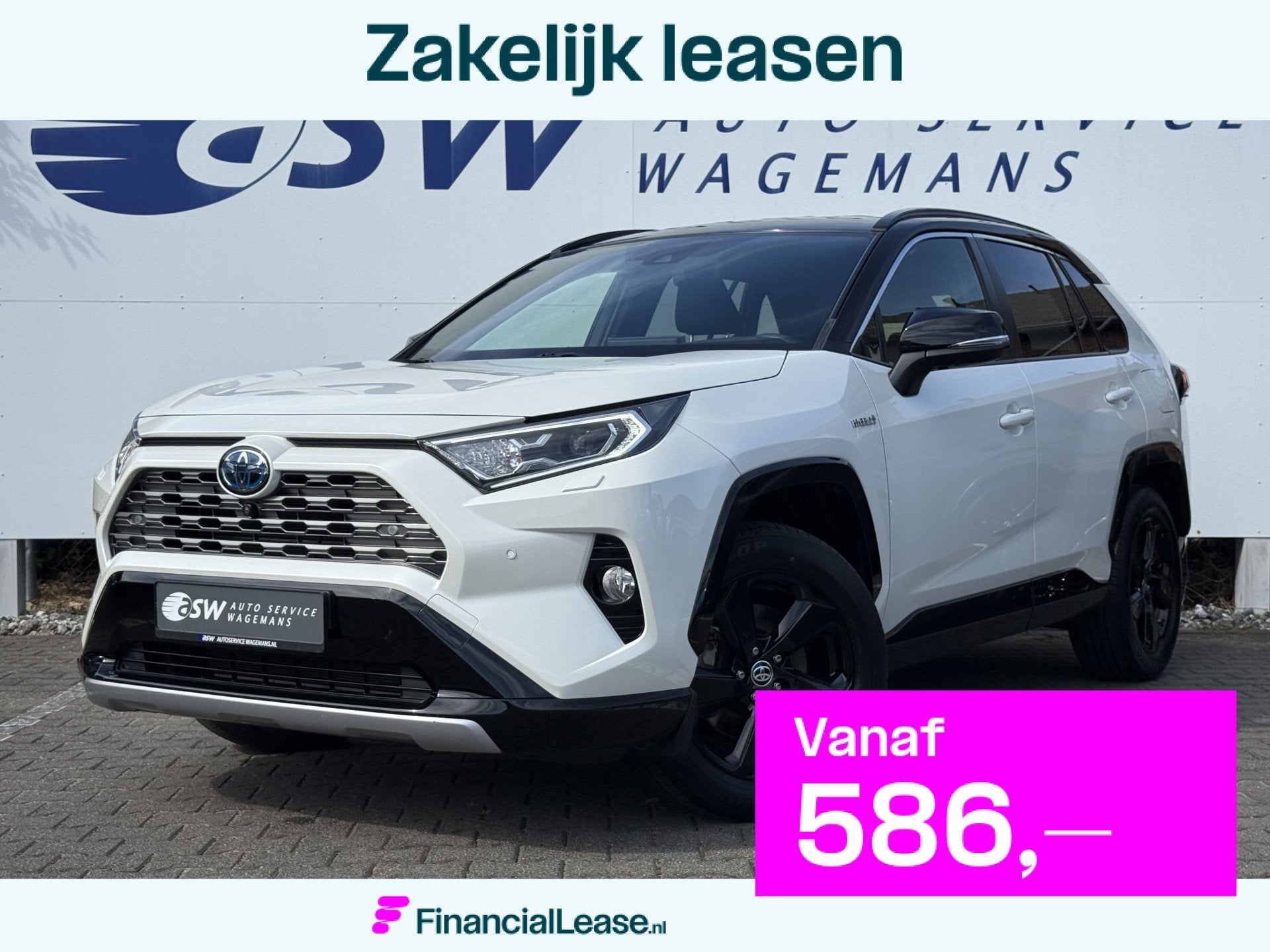Toyota RAV4 2.5 Hybrid Bi-Tone | ACC | Parelmoer | 360* Came, Dealer onderhouden, Gebruikt, 4 cilinders, Wit