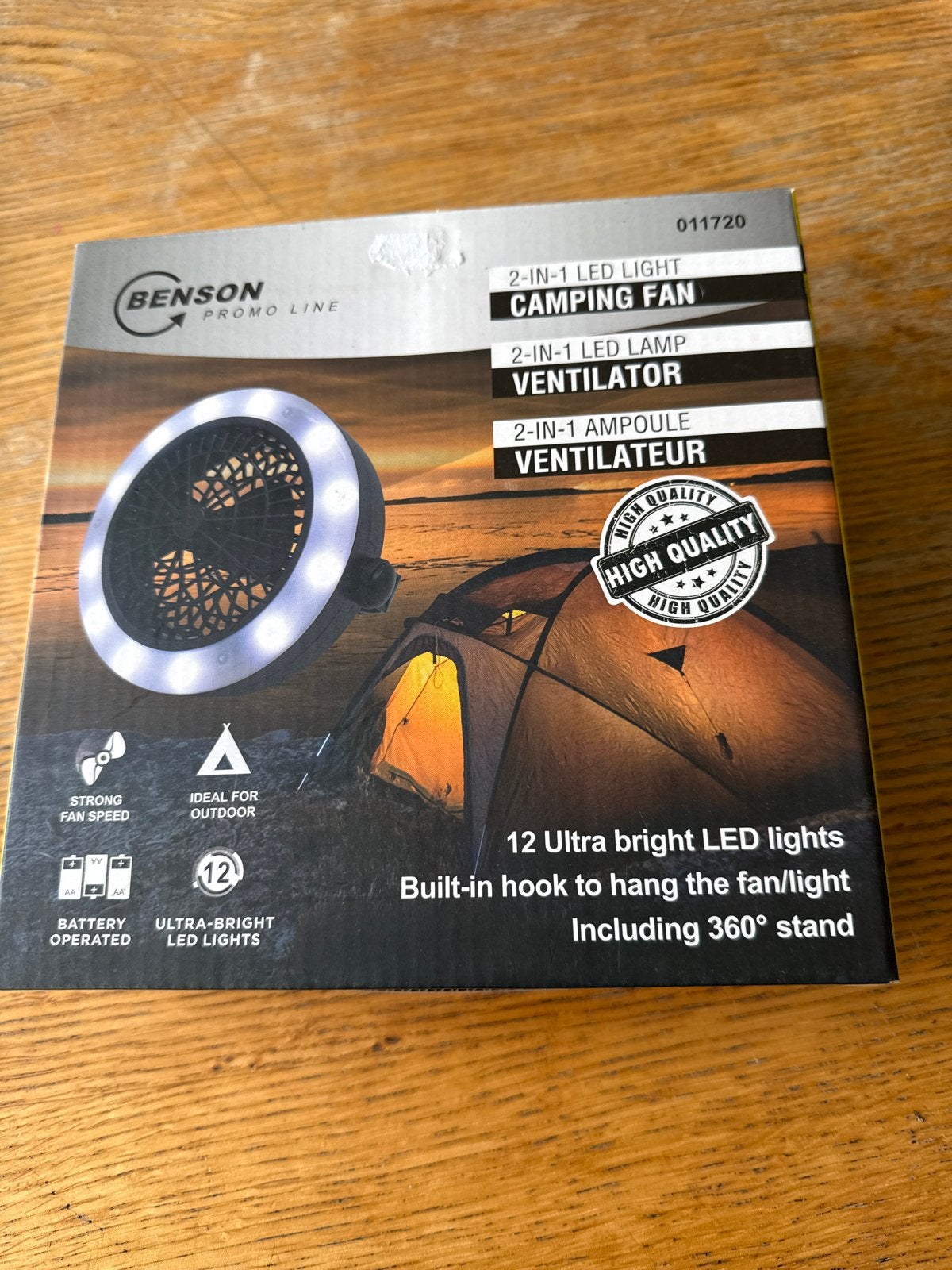 Benson 2-in-1 LED Licht Camping Ventilator, nieuw, Ophalen of Verzenden, Nieuw