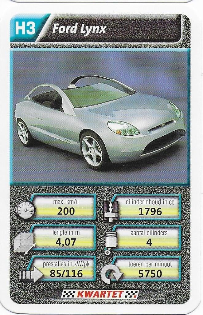 Kw4269 autokaartje H3 ford lynx, Ophalen of Verzenden, Zo goed als nieuw, Auto's