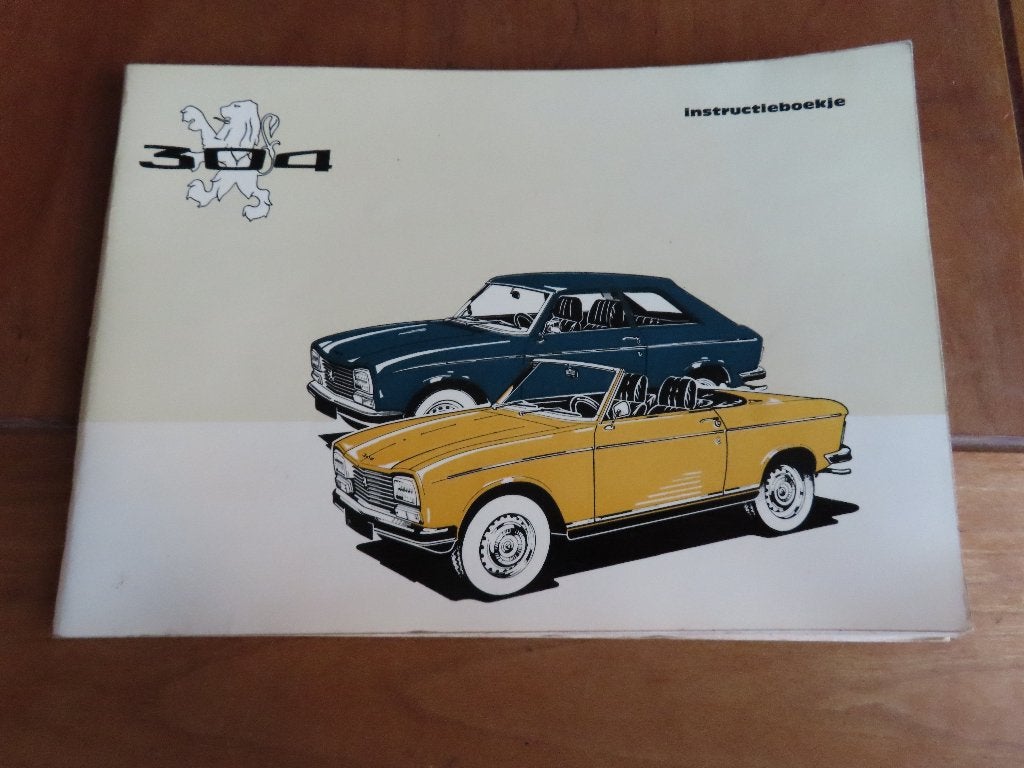 Instructieboek Peugeot 304 Coupe, 304 cabriolet 1972 mooi!, Ophalen of Verzenden