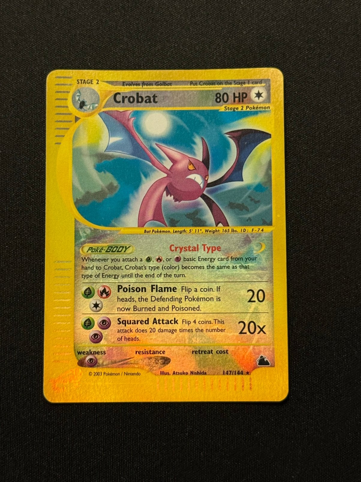 Crobat Crystal 147 / 144 Skyridge, Ophalen of Verzenden, Losse kaart