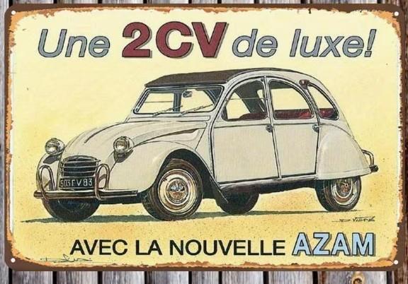 Metalen wandbord met een Citroën 2CV (02), Verzenden, Nieuw, Auto's