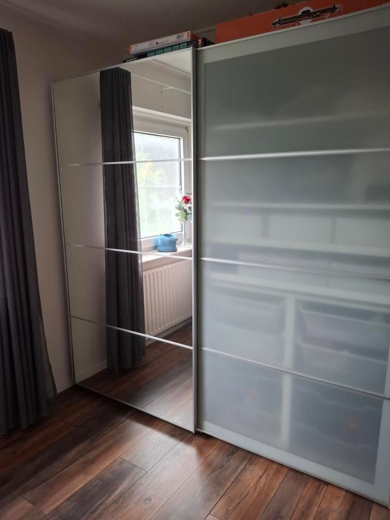 2 Schuifdeuren voor PAX kast 1 bij 2 meter, Huis en Inrichting, Kasten | Kledingkasten, Ophalen, Gebruikt, 200 cm of meer, Glas