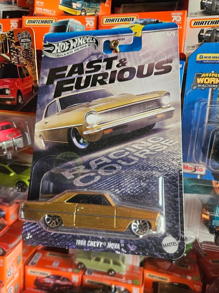 Hotwheels Fast and furious Chevy Nova 1966 Nieuw, Ophalen of Verzenden, Nieuw, Auto