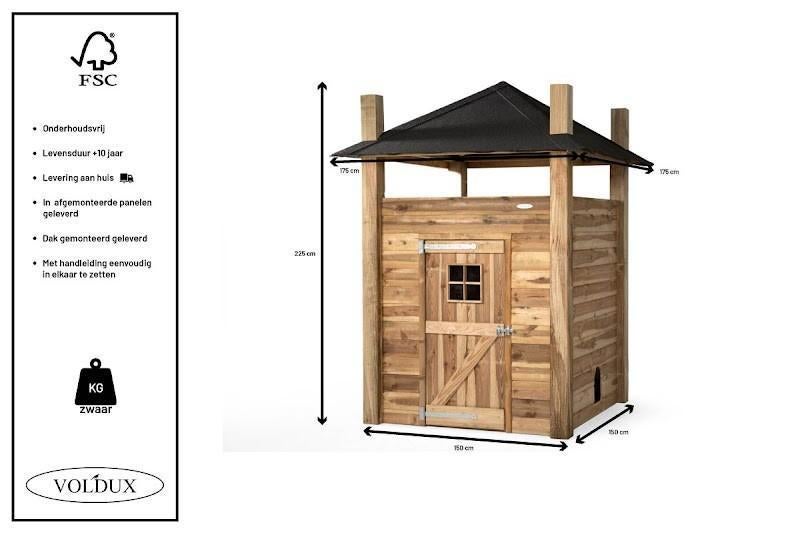 Konijnenhok met Hooizolder Loes, Dieren en Toebehoren, Knaagdieren en Konijnen | Hokken en Kooien, 110 cm of meer, Nieuw, Ophalen of Verzenden