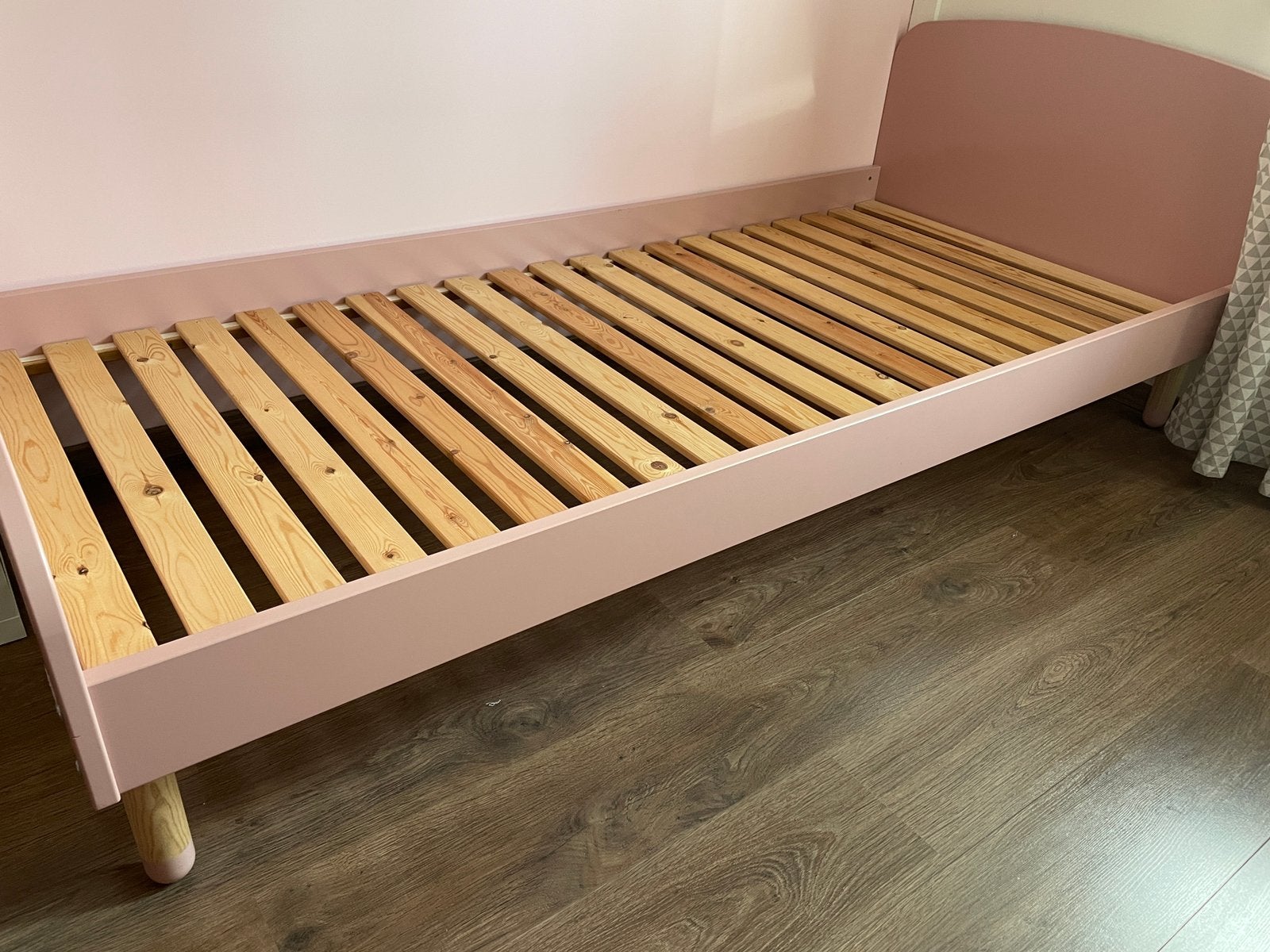 Eenpersoonsbed Flexa Play roze incl. hekje, Ophalen, Gebruikt, 180 cm of meer, 85 tot 100 cm