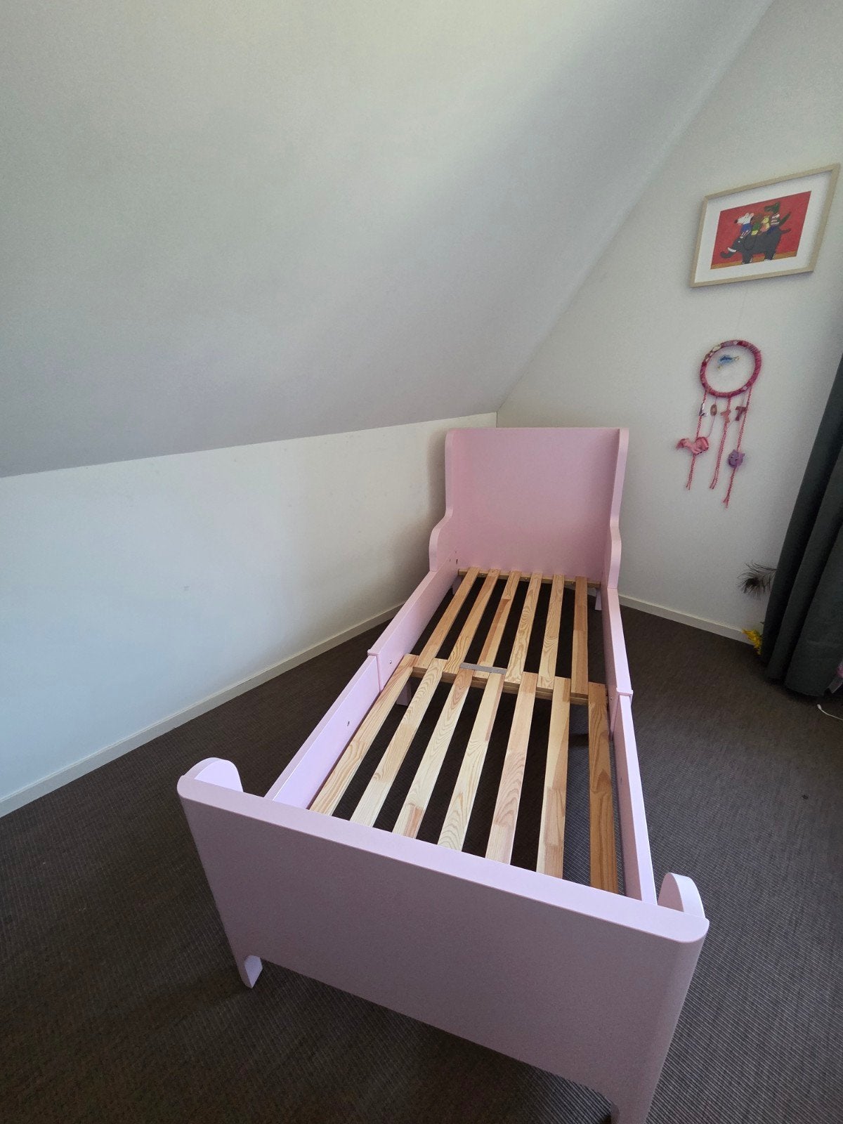 Roze meegroeibed Ikea Busunge, Ophalen, Gebruikt, 70 tot 85 cm, Matras