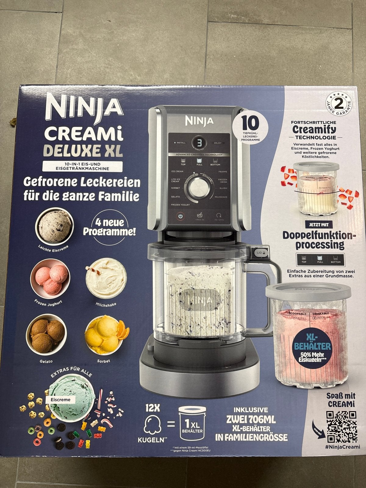 Ninja Creami Deluxe XL IJsmachine - Nieuw in Doos, Ophalen of Verzenden, Nieuw, Zelfvriezend