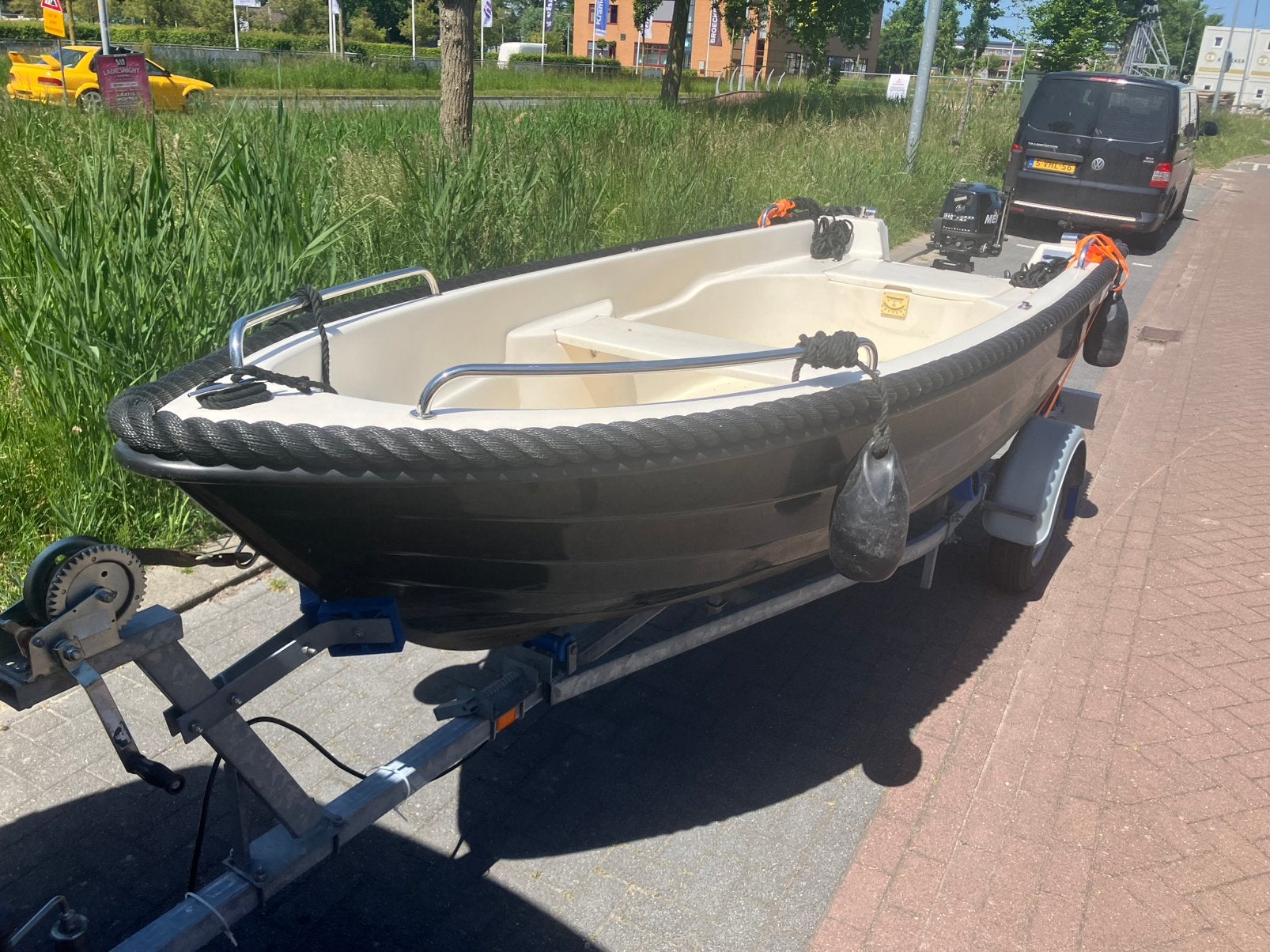 Admiral 390 sloep met goede trailer en mercury motor, Sloep, Ophalen, Buitenboordmotor, Trailer