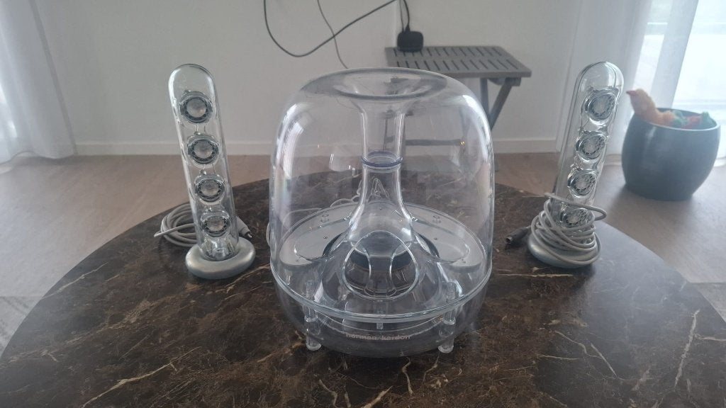 Harman Kardon SoundSticks 2.1 speakerset (geen powersnoer), Ophalen of Verzenden, Gebruikt, Speakerset, Harman Kardon