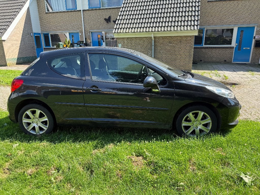 Peugeot 207 1.6 16V 3DRS 2008 Zwart, Auto's, Voorwielaandrijving, Stof, Zwart, Zwart