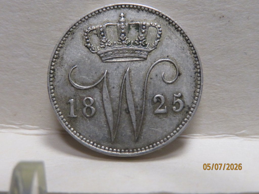 No.592- Willem 1 Fl. 0,25 Cent 1825.   Hele mooie munt, Postzegels en Munten, Munten | Nederland, Zilver, 25 cent, Ophalen of Verzenden