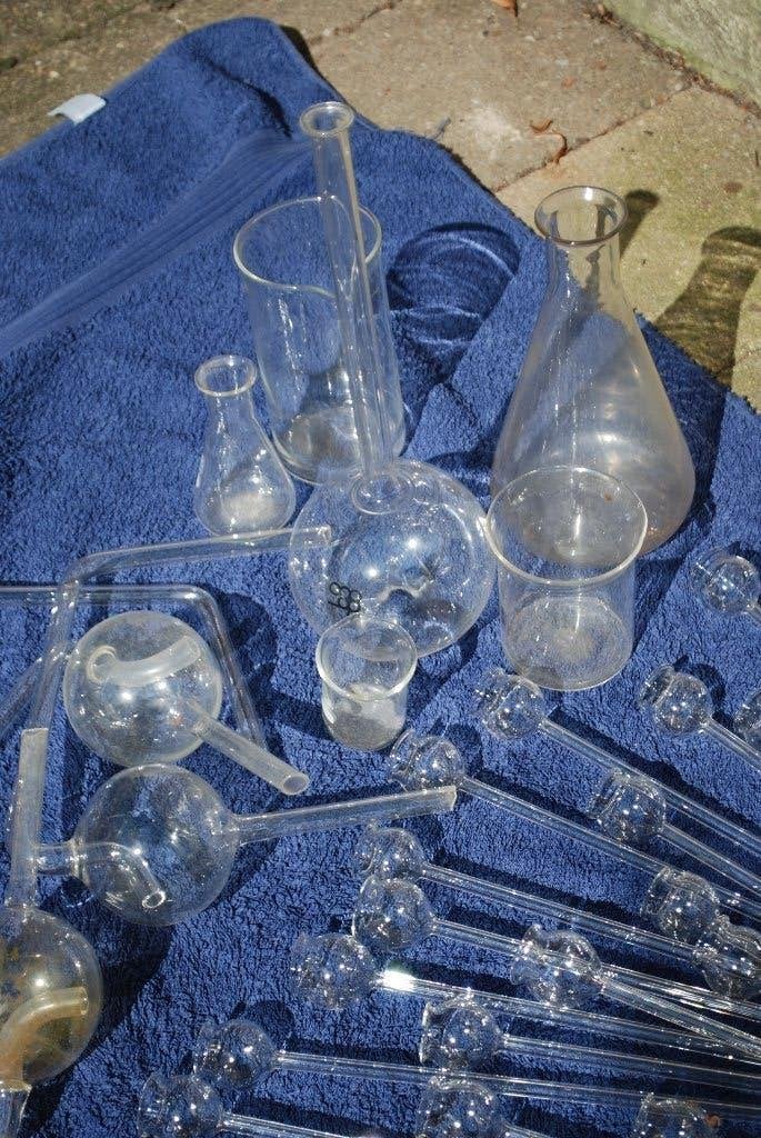 Laboratorium glaswerk Maatbekers ect., Antiek en Kunst, Ophalen