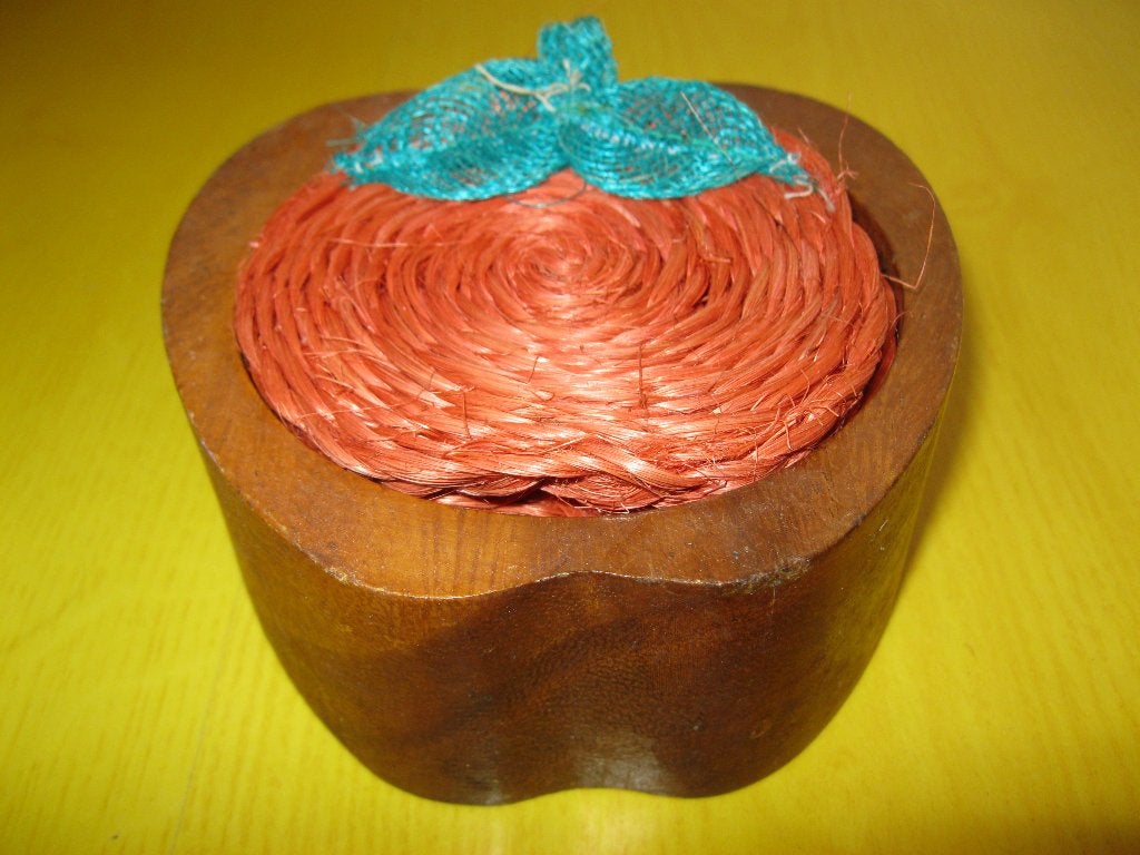 Onderzetters, mooie appels, opbergschaaltje van hout erbij, Hout, Glasonderzetter, Nieuw, Ophalen of Verzenden