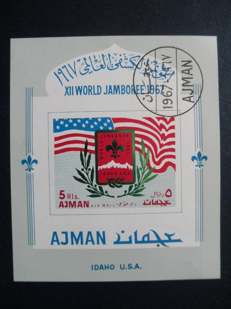 Postzegels scouting  Ajman 1967 - cat.w. € 1,50., Ophalen of Verzenden, Gestempeld, Overige thema's