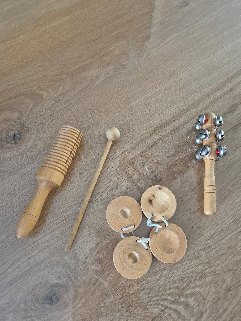 Te Koop 3 houtenmuziekinstrumenten, Kinderen en Baby's, Speelgoed | Educatief en Creatief, Ophalen of Verzenden, Zo goed als nieuw