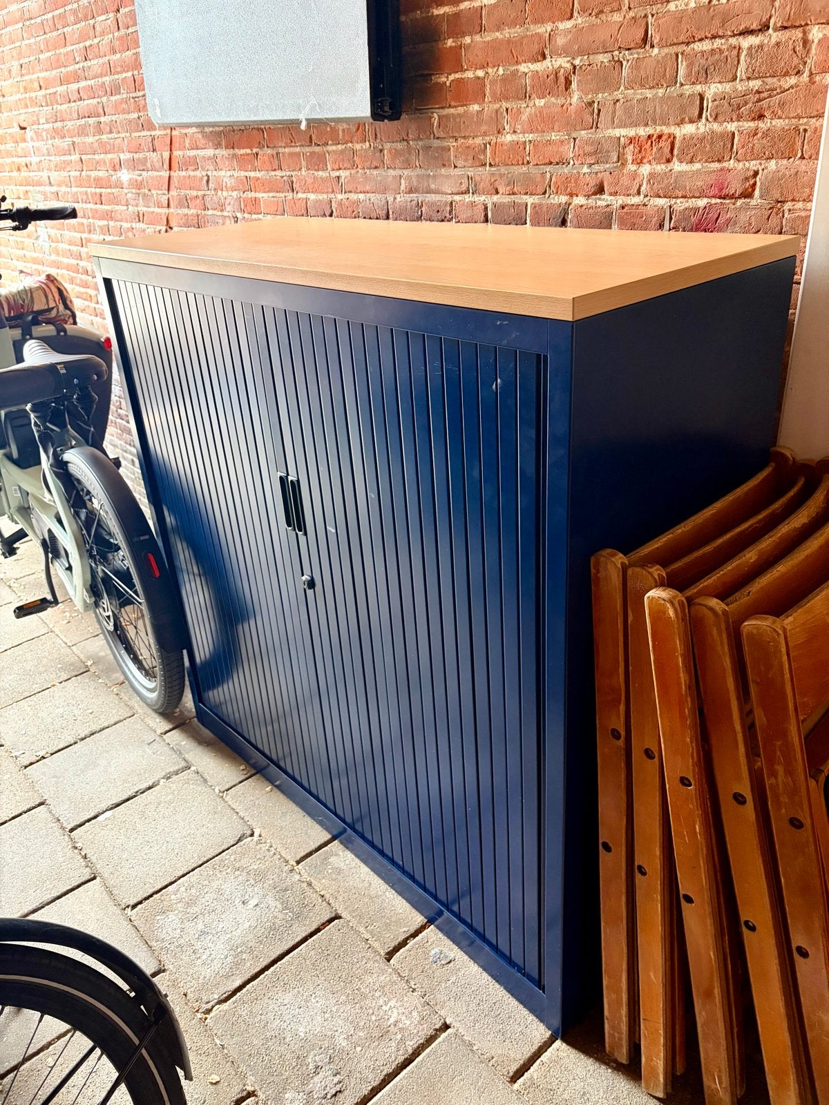 Donkerblauwe archiefkast, Ophalen, Gebruikt