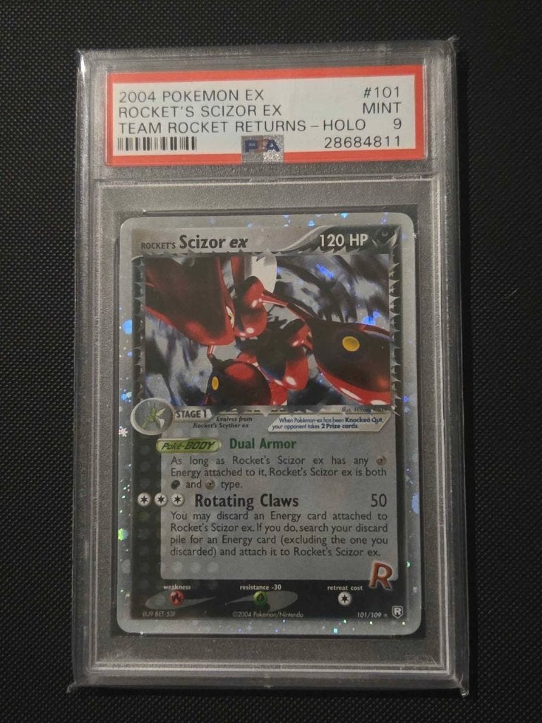 rocket’s scizor ex PSA 9, Ophalen of Verzenden, Zo goed als nieuw, Losse kaart