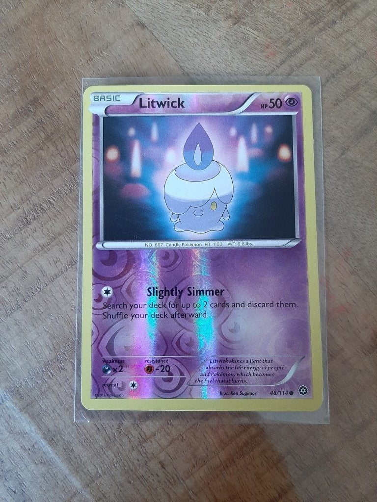 Litwick #48, Reverse Holo, Pokemon Steam Siege, Ophalen of Verzenden, Zo goed als nieuw, Losse kaart