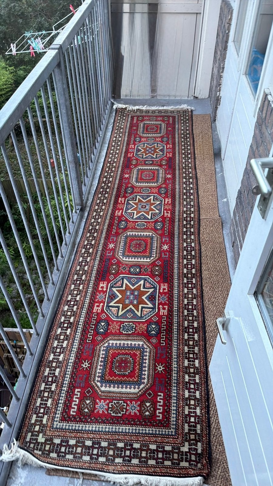 Vintage stijl loper met geometrisch patroon, Ophalen of Verzenden