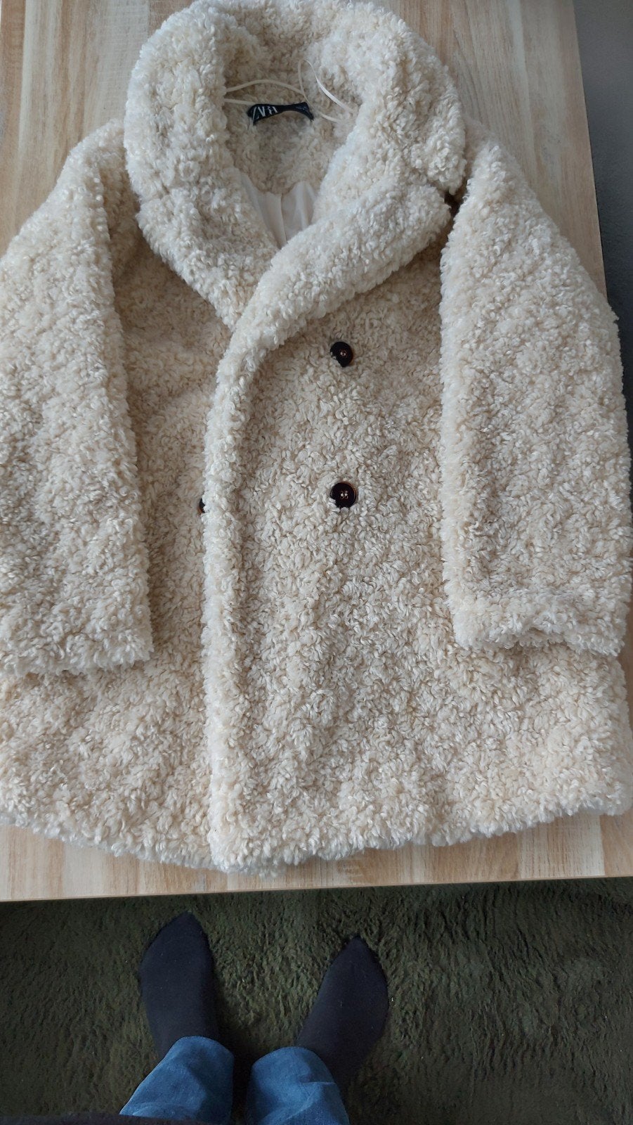 Zara Teddy Jas Crème Maat M, Maat 38/40 (M), Ophalen of Verzenden, Zo goed als nieuw, Zara
