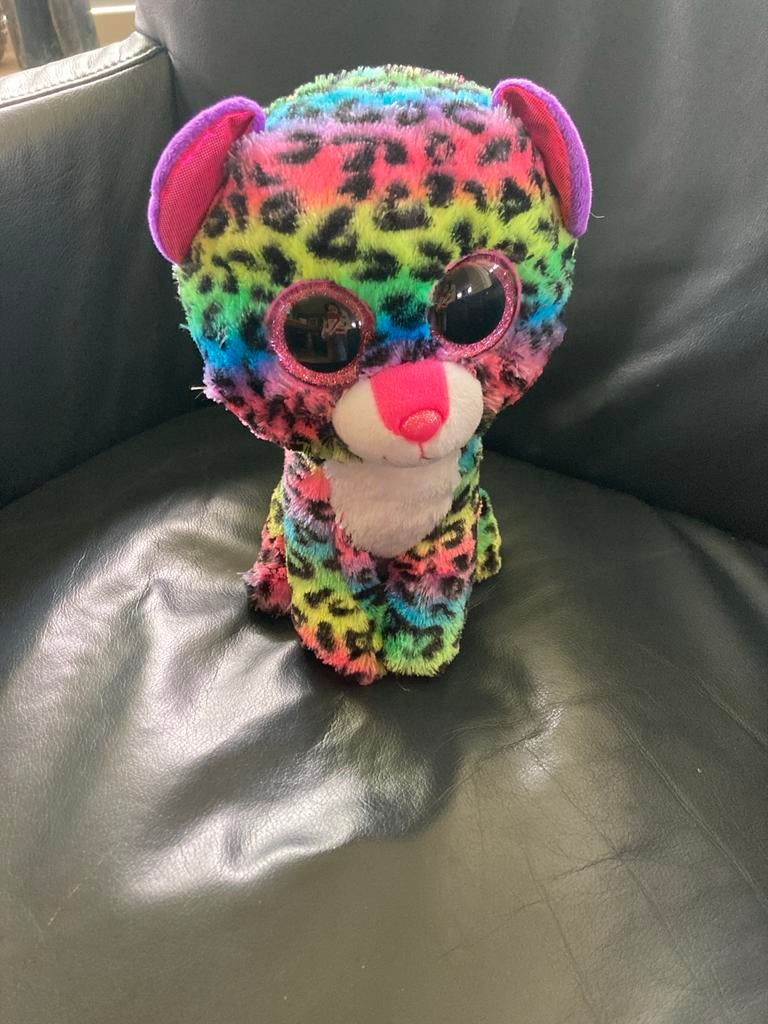 Ty Beanie Boo Dotty Leopard ca 25 cm, Ophalen of Verzenden, Zo goed als nieuw, Middelgroot (20 tot 80 cm), Meerkleurig