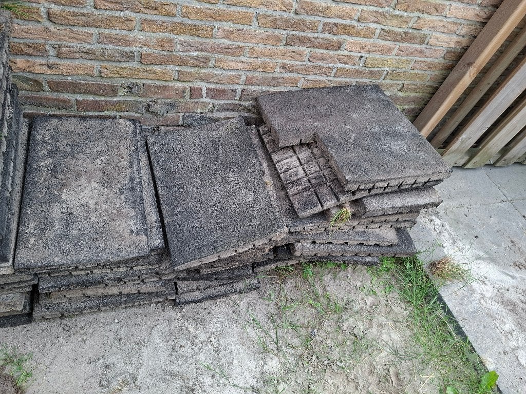 Rubberen tegels 50x50 cm, Ophalen, Gebruikt, Rubber, Minder dan 5 m²