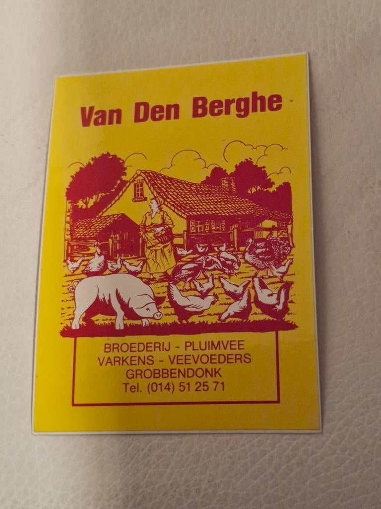 7787 Sticker Van Den Berhe Broederij Grobbendonk, Verzamelen, Ophalen of Verzenden