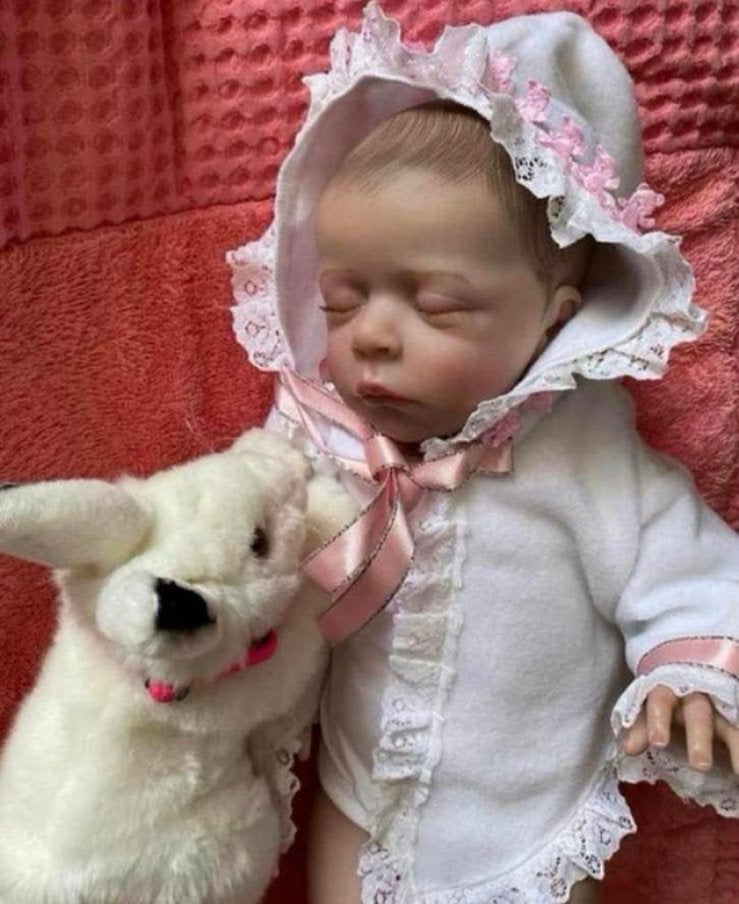 Reborn baby meisje 🌸 slapend, Verzamelen, Verzenden, Zo goed als nieuw, Babypop, Levensecht of Reborn