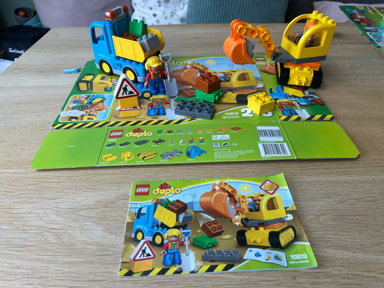 LEGO Duplo 10812 Bouwplaats met Graafmachine en Vrachtwagen, Ophalen, Overige thema's, Zo goed als nieuw, Compleet