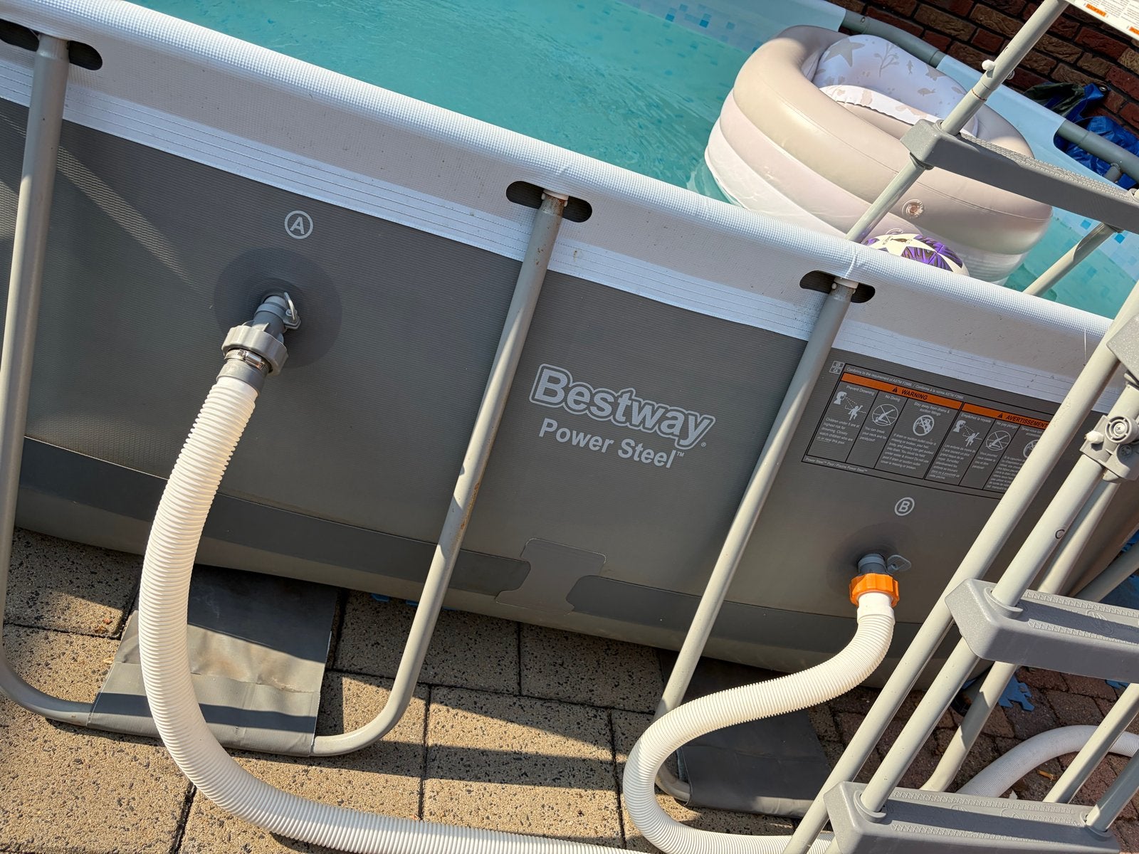 Bestway Power Steel opzetzwembad met warmtepomp, Gebruikt, 200 tot 300 cm, 80 tot 120 cm, Ophalen of Verzenden