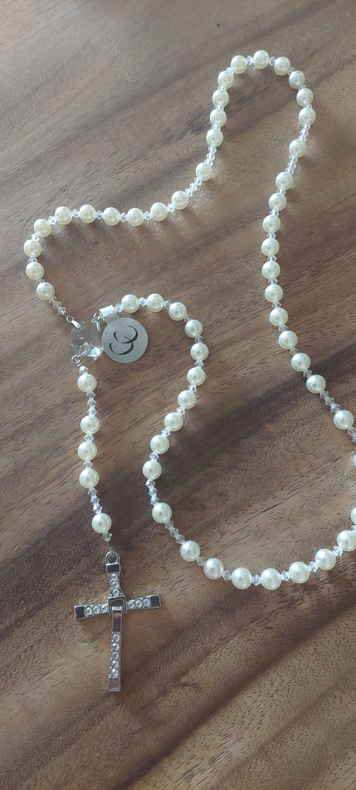 Rozenkrans met kristallen van Swarovski., Ophalen of Verzenden, Zo goed als nieuw, Christendom | Katholiek