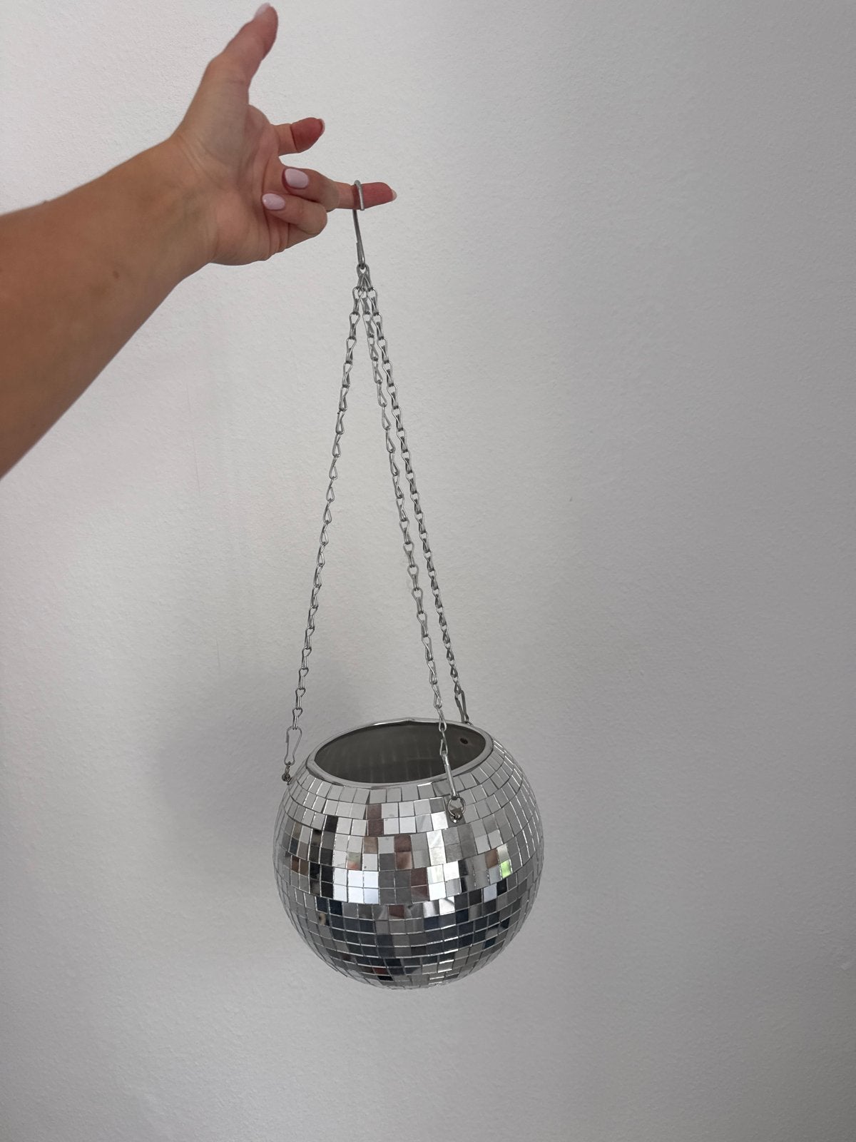 Discobal Bloempot - Hangende Decoratie, Vintage, Ophalen of Verzenden, Zo goed als nieuw, Metaal