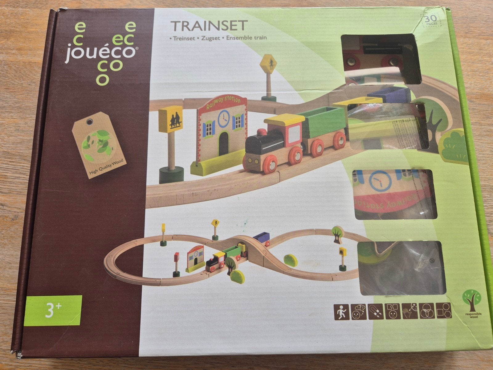 Houten treinset Jouéco, Ophalen of Verzenden, Groter dan 1:32