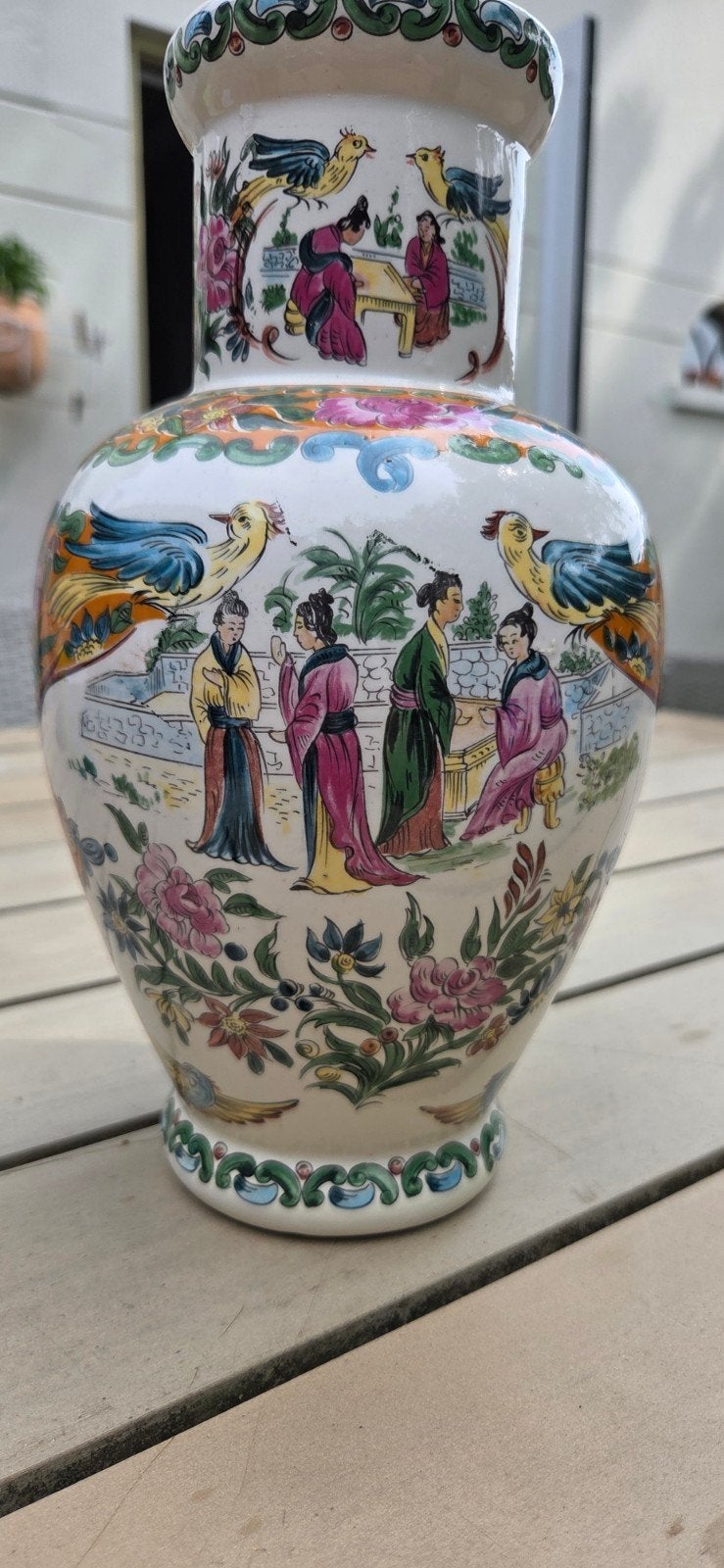 Antieke Chinese Vaas met Handgeschilderde Scènes, Ophalen of Verzenden