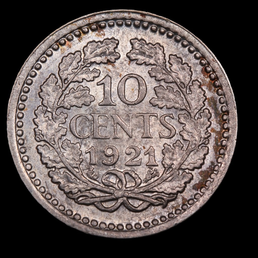 10 cent 1921. Unc., Zilver, Ophalen of Verzenden, 10 cent, Koningin Wilhelmina